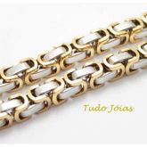 Corrente de Aço Inox 7mm Dupla Cor