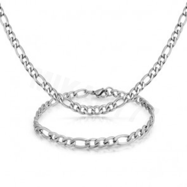 Pulseira 10mm de largura Modelo Elo 3x1 Folheada a Prata