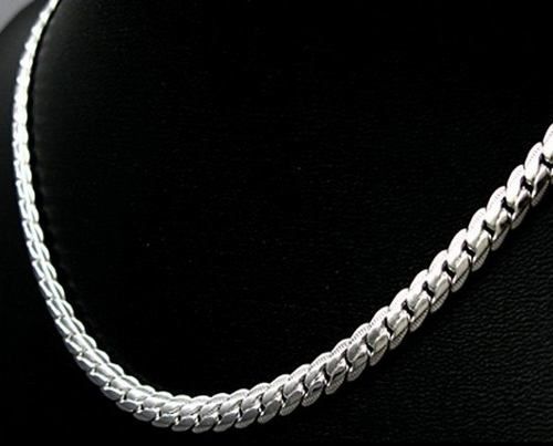 Cordão Lacraia 4mm Folheado A Prata